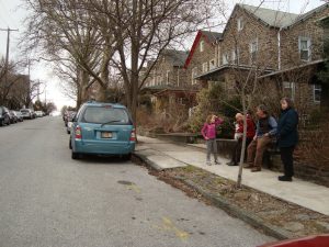 30 year resident Itzik Lorant built a stoop outside of his home for neighbors to congregate on.