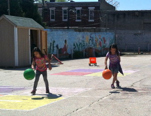 Children enjoyed learning how to play basketball.