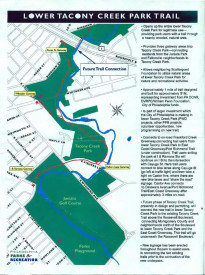Map of the new Lower Tacony Creek Park Trail and future additions that will be made courtesy of Philadelphia Parks & Recreation.