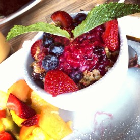 Green Eggs Cafe offers a wide variety of healthy food options. One item on the menu that's sure to please health conscious residents in the granola and yogurt dish. 