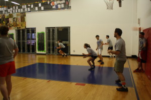 The Grey Team awaits their opponents attack. 