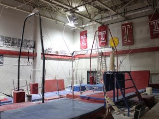 The gymnastics training facility in Pearson Hall at Temple University.