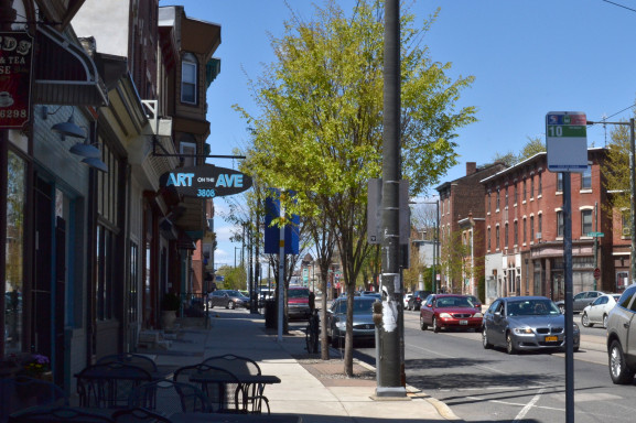 This stretch of Lancaster Avenue was once considered the Lincoln Highway.
